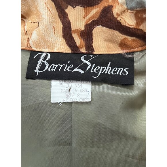 VTG Barrie Stephens 8 Women Abstract Floral Blazer Jacket Multicolor Rayon Lined - Picture 13 of 16